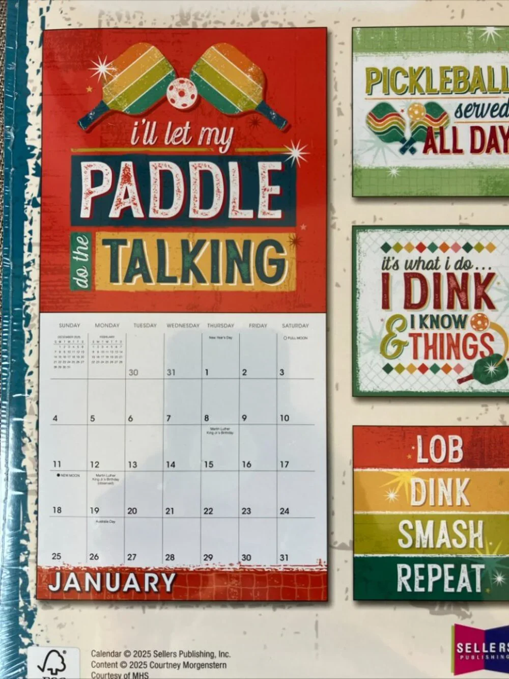 Pickleball 2026 Wall Calendar, 16-Month Sports Calendar for Pickleball Fans
